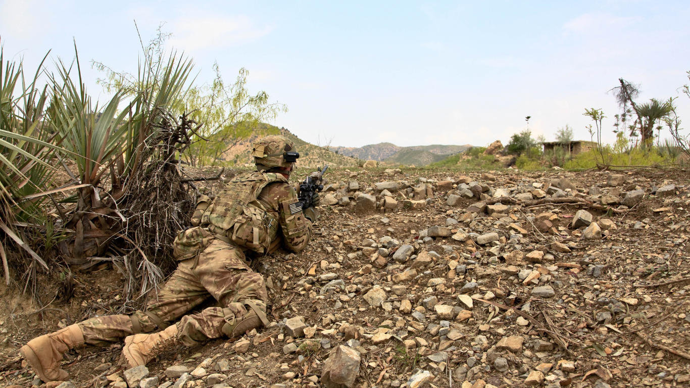 a sniper trying to crawl and get ready which represents getting ready for GBP Optimization