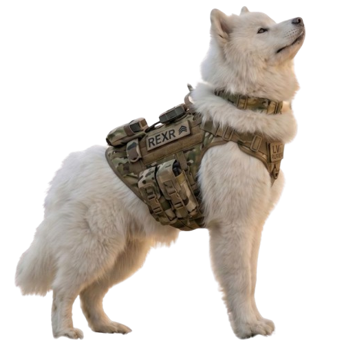 samoyed looking up at information about us